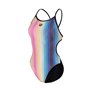 Maillot de bain femme 1 pièce ARENA WOMEN'S ARENA CIRCLE STRIPE SWIMSUIT LACE BACK