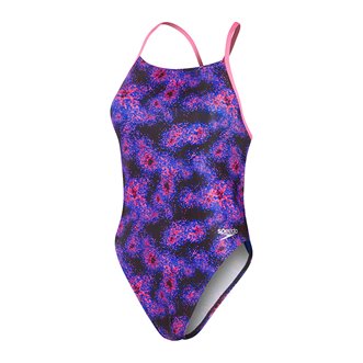 Maillot de bain femme 1 pièce SPEEDO ECO+ ALLOVER LATTICE-BACK BLA