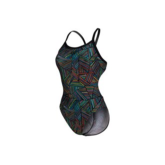 Maillot de bain femme 1 pièce ARENA WOMEN'S ARENA OVERVIEW SWIMSUIT CHALLENGE BACK