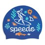 Bonnet de bain SPEEDO JUNIOR SLOGAN PRINTED CAP BLU/WHI