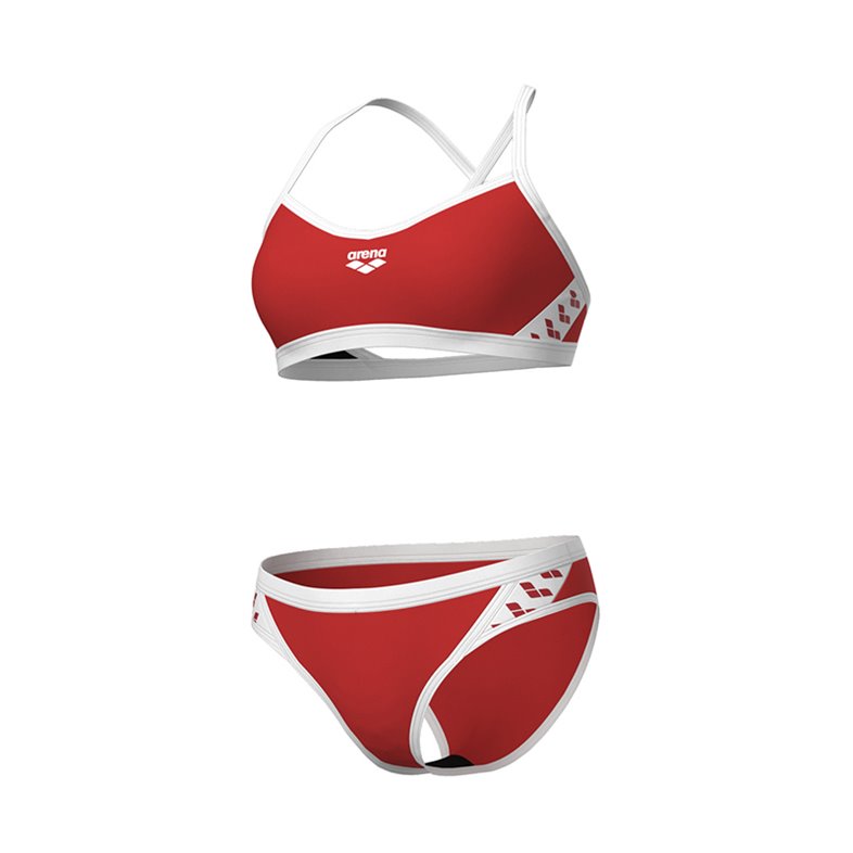 Maillot De Bain 1 Pièce Femme Arena Losange - Red/fandango-greyblue