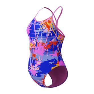 Maillot de bain fille 1 pièce SPEEDO ECO+ ALLOVER VBACK BLU/PIN