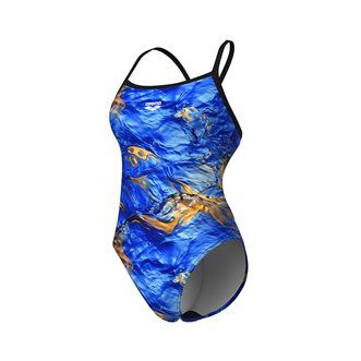 Maillot de bain femme 1 pièce ARENA WOMEN'S ARENA GOLD LEAVES SWIMSUIT CHALLENGE
