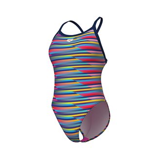 Maillot de bain femme 1 pièce ARENA WOMEN'S ARENA RACING STRIPE SWIMSUIT XCROSS BACK