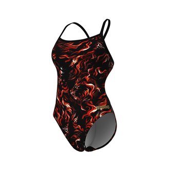 Maillot de bain femme 1 pièce ARENA WOMEN'S ARENA GRAPHIC SWIMSUIT CHALLENGE BACK