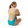 Maillot de bain femme 1 pièce SPEEDO ECO+ SOLID TIE-BACK 1P GRN/YEL