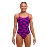 Maillot de bain femme menstruel 1 pièce FUNKITA Pinky Palms