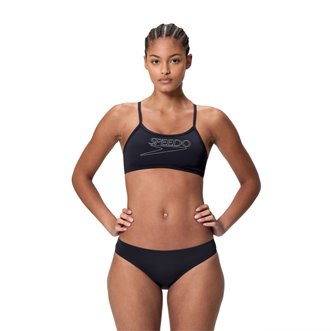 Maillot de bain femme 2 pièces SPEEDO LOGO THIN STRAP 2P BLA/WHI