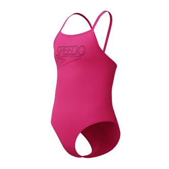 Maillot de bain fille 1 pièce SPEEDO LOGO THINSTRAP 1P PIN/BLA