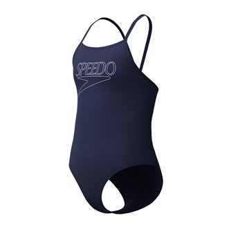 Maillot de bain fille 1 pièce SPEEDO LOGO THINSTRAP 1P NAV/WHI