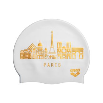 Bonnet de bain ARENA PARIS SKYLINE WHITE