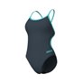 Maillot de bain femme 1 pièce ARENA LACE BACK SOLID - Asphalt Water