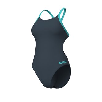 Maillot de bain femme 1 pièce ARENA TEAM CHALLENGE SOLID - Asphalt Water
