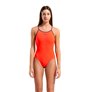 Maillot de bain femme 1 pièce ARENA TIE BACK SOLID - Bright Coral