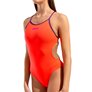 Maillot de bain femme 1 pièce ARENA TIE BACK SOLID - Bright Coral