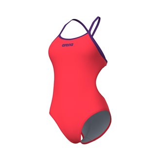 Maillot de bain femme 1 pièce ARENA TIE BACK SOLID - Bright Coral