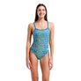 Maillot de bain femme 1 pièce ARENA SNAKESKIN CHALLENGE BACK - Blue Cosmo