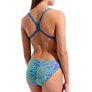 Maillot de bain femme 1 pièce ARENA SNAKESKIN CHALLENGE BACK - Blue Cosmo