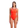 Maillot de bain femme 1 pièce ARENA SOLID DOUBLE CROSS BACK - Bright Coral