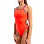 Maillot de bain femme 1 pièce ARENA SOLID DOUBLE CROSS BACK - Bright Coral