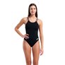 Maillot de bain femme 1 pièce ARENA SOLID DOUBLE CROSS BACK - Black Asphalt