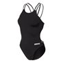 Maillot de bain femme 1 pièce ARENA SOLID DOUBLE CROSS BACK - Black Asphalt