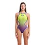 Maillot de bain femme 1 pièce ARENA SHADED PRINT TECH ONE BACK - Artic Lime Violetta