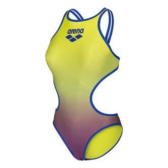 Maillot de bain femme 1 pièce ARENA SHADED PRINT TECH ONE BACK - Artic Lime Violetta