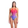 Maillot de bain femme 1 pièce ARENA SHADED PRINT TECH ONE BACK - Bright Coral Royal