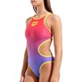 Maillot de bain femme 1 pièce ARENA SHADED PRINT TECH ONE BACK - Bright Coral Royal